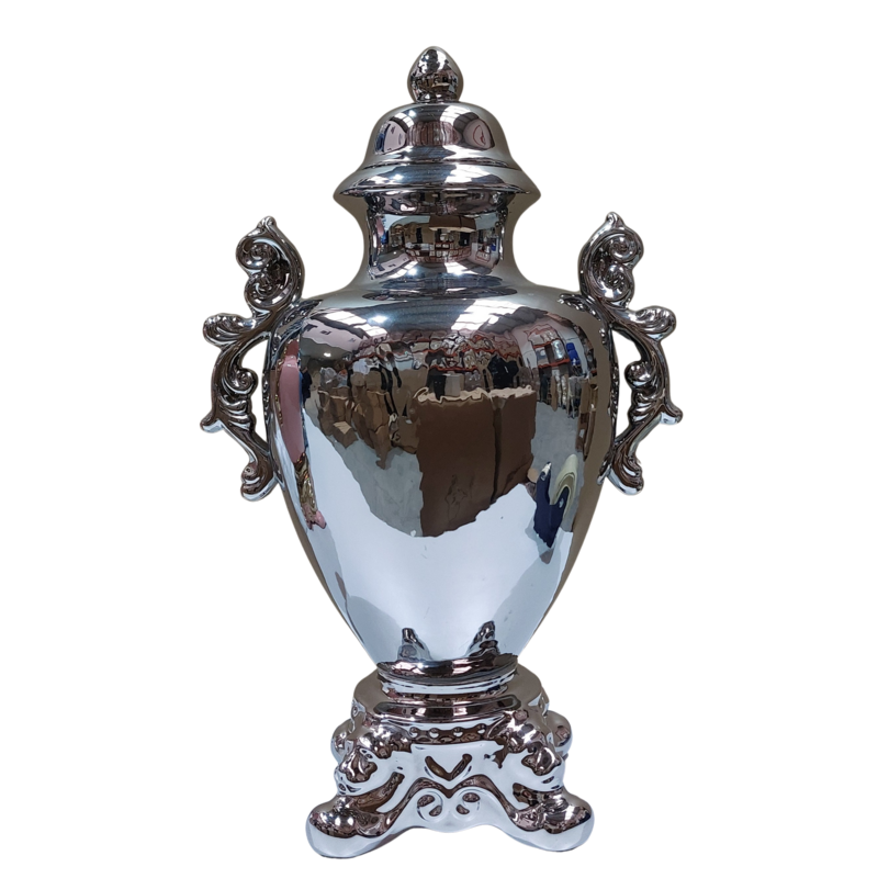 Tibor/Trofeo Porcelana 51 x 32 cm Plateado - 20 in
